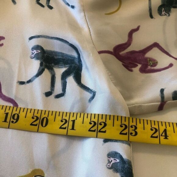 Zara Pastel Monkey Print Cropped Swing top Size S - Picture 11 of 13